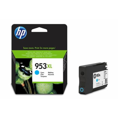 HP F6U16AE Tintapatron OfficeJet Pro 8210, 8700-as sorozathoz, HP 953XL, cián, 1,6k