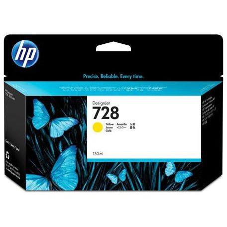 HP F9J65A Tintapatron DesignJet T730, T830 nyomtatókhoz, HP 728, sárga, 130 ml