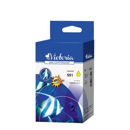 VICTORIA TECHNOLOGY CLI-551 Tintapatron Pixma iP7250, MG5450, MG6350 nyomtatókhoz, VICTORIA TECHNOLOGY, sárga, 11ml