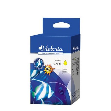 VICTORIA TECHNOLOGY CLI-571YXL Tintapatron Pixma MG5750, 6850,7750 nyomtatókhoz, VICTORIA TECHNOLOGY, sárga, 11 ml