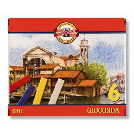 KOH-I-NOOR Pasztellkréta, kemény, KOH-I-NOOR "Gioconda 8111/6", 6 különböző szín