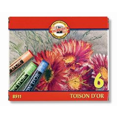   KOH-I-NOOR Porpasztell-kréta, puha, KOH-I-NOOR "Toison 8511/6", 6 különböző szín