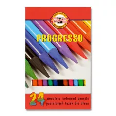   KOH-I-NOOR Színes ceruza készlet, henger alakú, famentes, KOH-I-NOOR "Progresso 8758/24", 24 különböző szín