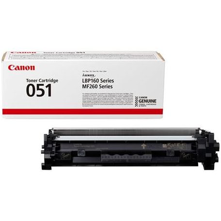 CANON CRG-051 Lézertoner i-SENSYS LBP162dw, MF269dw, MF267dw, MF264dw nyomtatókhoz, CANON, fekete, 1,7k