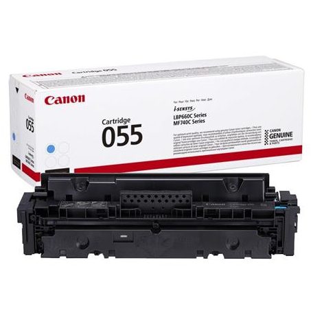 CANON CRG-055 Lézertoner i-Sensys LPB663, 664, MF742, 744, 746 nyomtatókhoz, CANON, cián, 2,1k
