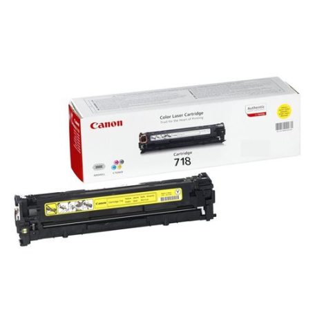 CANON CRG-718Y Lézertoner i-SENSYS LBP 7200CDN, MF 8330, 8350CDN nyomtatókhoz, CANON, sárga, 2,9k