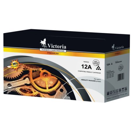 VICTORIA TECHNOLOGY Q2612A Lézertoner LaserJet 1010, 1012, 1015 nyomtatókhoz, VICTORIA TECHNOLOGY 12A, fekete, 4k