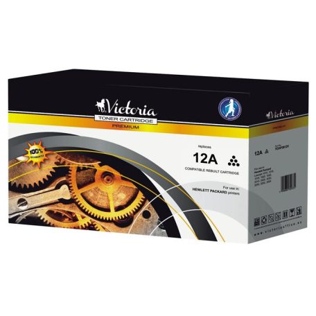 VICTORIA TECHNOLOGY Kompatibilis Lézertoner LaserJet 1010 nyomtatókhoz, VICTORIA TECHNOLOGY, 12A, fekete, 2k (Q2612A alternatíva)