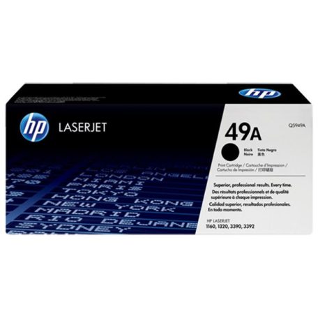 HP Q5949A Lézertoner LaserJet 1160, 1320, 3390 nyomtatókhoz, HP 49A, fekete, 2,5k