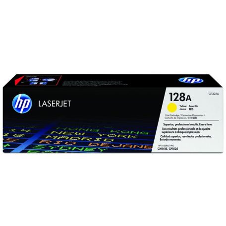 HP CE322A Lézertoner Color LaserJet Pro CM1415, CP1525N nyomtatókhoz, HP 128A, sárga, 1,3k