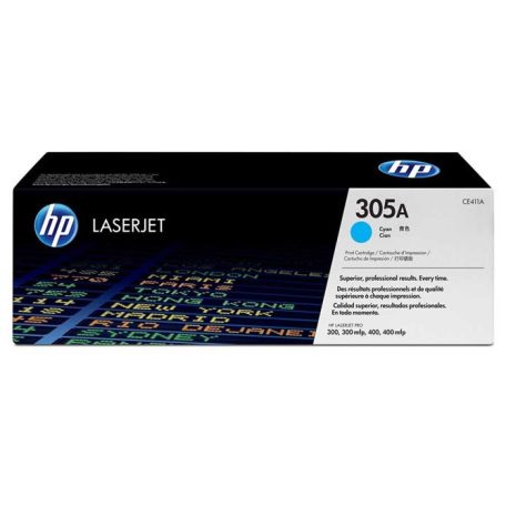 HP CE411A Lézertoner LaserJet Pro 300 MFP M375 nyomtatóhoz, HP 305A, cián, 2,6k