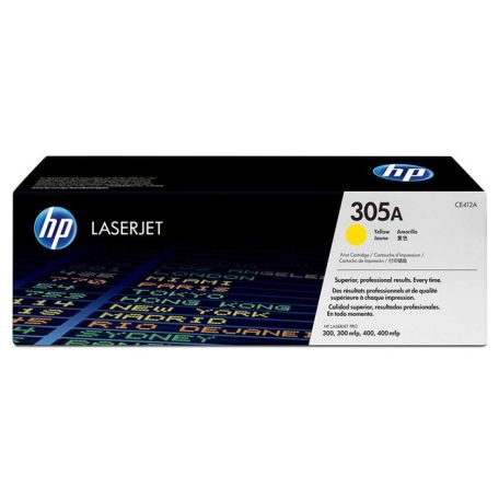 HP CE412A Lézertoner LaserJet Pro 300 MFP M375 nyomtatóhoz, HP 305A, sárga, 2,6k
