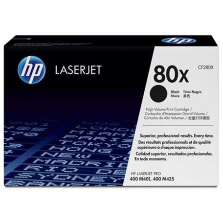 HP CF280X Lézertoner LaserJet Pro 400 M401 sorozat, M425 nyomtatókhoz, HP 80X, fekete, 6,9k