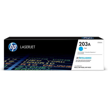 HP CF541A Lézertoner HP ColorLaserJet Pro MFP M280nw, MFP M281fdn, MFP M281fdw nyomtatókhoz, HP 203A, cián, 1,3k