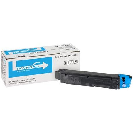 KYOCERA TK5140C Lézertoner P6130cdn, M6030cdn, M6530cdn nyomtatókhoz, KYOCERA, cián, 5k