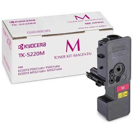 KYOCERA TK5220M Lézertoner P5021cdn, P5021cdw, M5521cdn, M5521cdw nyomtatókhoz, KYOCERA, magenta, 1,2k