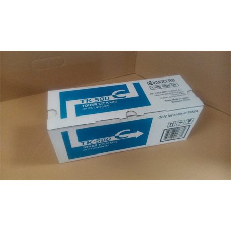 KYOCERA TK580C Lézertoner FS C5150DN nyomtatóhoz, KYOCERA, cián, 2,8k
