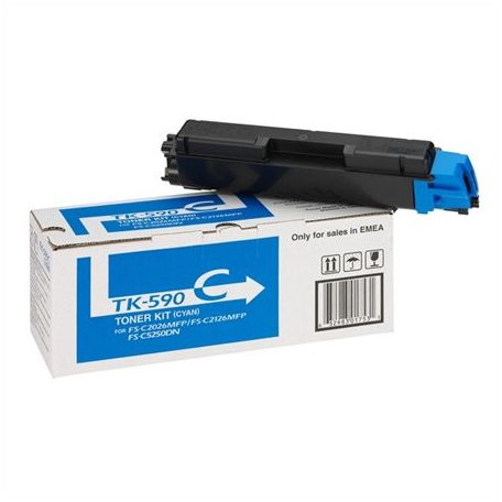 KYOCERA TK590C Lézertoner FS C2026, 2126 nyomtatókhoz, KYOCERA, cián, 5k