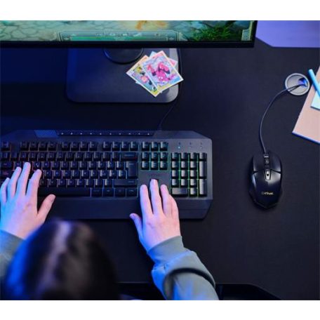 TRUST Egér, vezetékes, optikai, gaming, LED, TRUST "GXT109 Felox", fekete