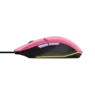 TRUST Egér, vezetékes, optikai, gaming, LED, TRUST "GXT109P Felox", rózsaszín