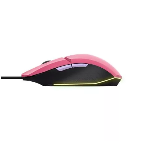 TRUST Egér, vezetékes, optikai, gaming, LED, TRUST "GXT109P Felox", rózsaszín