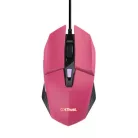 TRUST Egér, vezetékes, optikai, gaming, LED, TRUST "GXT109P Felox", rózsaszín