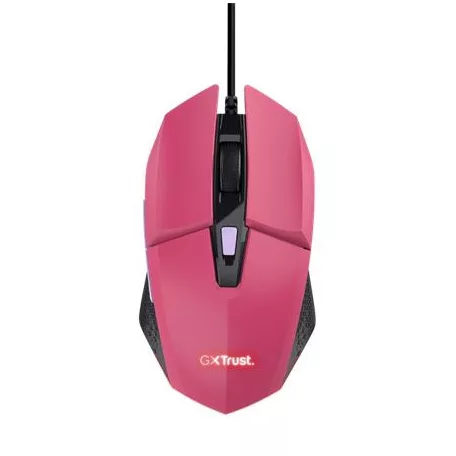TRUST Egér, vezetékes, optikai, gaming, LED, TRUST "GXT109P Felox", rózsaszín
