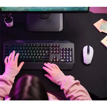 TRUST Egér, vezeték nélküli, optikai, gaming, LED, TRUST "GXT110W Felox", fehér