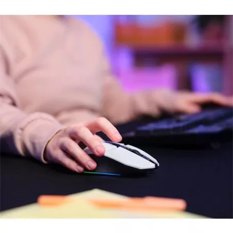 TRUST Egér, vezeték nélküli, optikai, gaming, LED, TRUST "GXT110W Felox", fehér