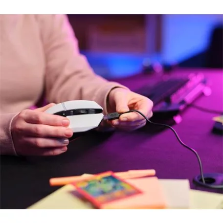 TRUST Egér, vezeték nélküli, optikai, gaming, LED, TRUST "GXT110W Felox", fehér