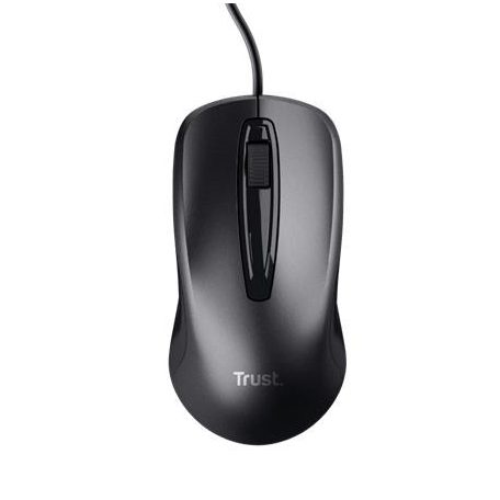 TRUST Egér, vezetékes, optikai, USB, TRUST "Carve", fekete