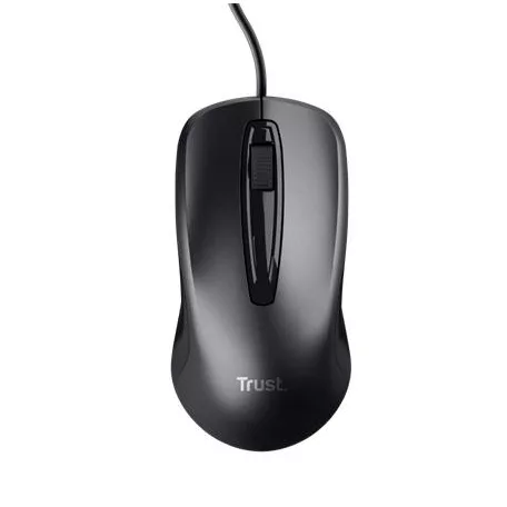 TRUST Egér, vezetékes, optikai, USB, TRUST "Carve", fekete