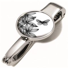   TROIKA Táskatartó kampó, TROIKA, "Black flowers"