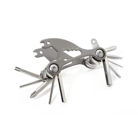 TROIKA Szerszám kerékpárhoz, 18 funkció, TROIKA "Bike Multitool", ezüst