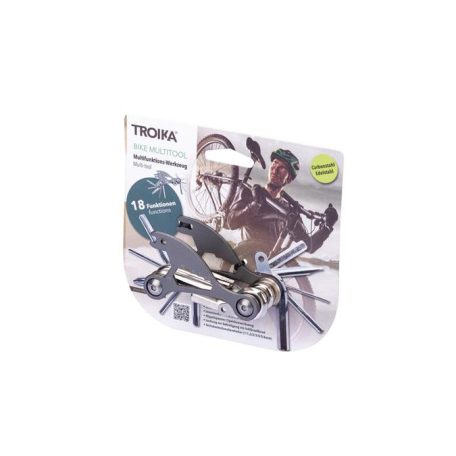 TROIKA Szerszám kerékpárhoz, 18 funkció, TROIKA "Bike Multitool", ezüst