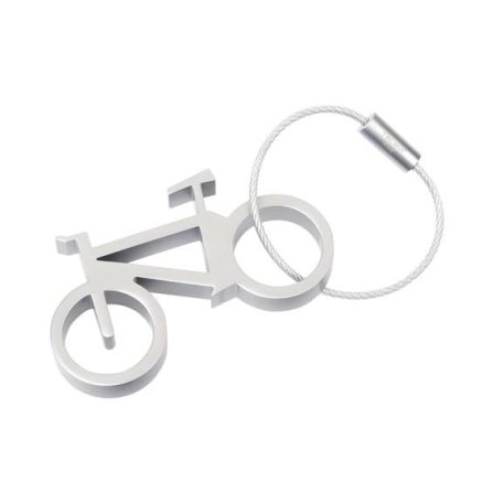 TROIKA Kulcstartó, sörnyitóval, kerékpár, alumínium, TROIKA, "Bicycle", ezüst
