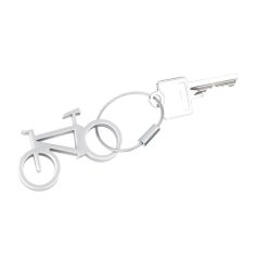   TROIKA Kulcstartó, sörnyitóval, kerékpár, alumínium, TROIKA, "Bicycle", ezüst