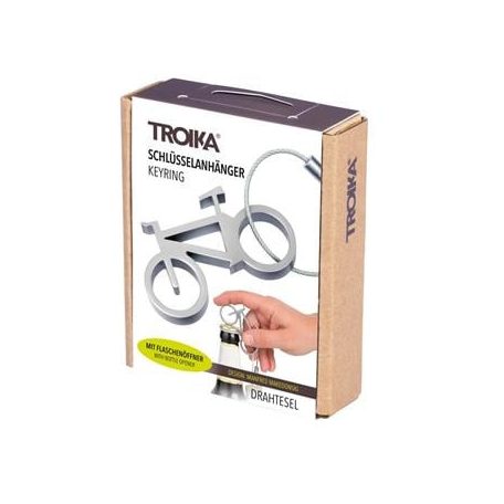 TROIKA Kulcstartó, sörnyitóval, kerékpár, alumínium, TROIKA, "Bicycle", ezüst