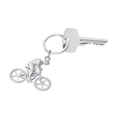   TROIKA Kulcstartó, kerékpáros, fém, TROIKA, "Mountain bike", ezüst