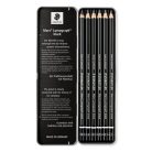 STAEDTLER Grafitceruza készlet, fém doboz, hatszögletű, STAEDTLER "Mars Lumograph 100B", 6 különböző keménység, fekete