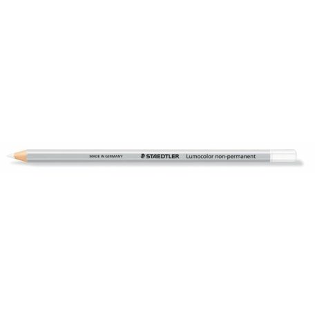 STAEDTLER Jelölőceruza, hatszögletű, mindenre író, lemosható (omnichrom), STAEDTLER "Lumocolor 108", fehér