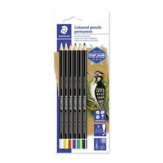  STAEDTLER Jelölőceruza készlet, mindenre író, vízálló, STAEDTLER "Lumocolor® permanent glasochrom 108 20", 6 különböző szín