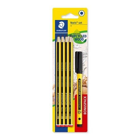 STAEDTLER Grafitceruza készlet, tűfilccel, HB, hatszögletű, STAEDTLER "Noris® 120", 8+1 db