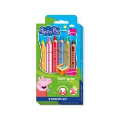   STAEDTLER Színes ceruza készlet, hatszögletű, jumbo, STAEDTLER „Noris® junior 140", Peppa malac, 6 szín