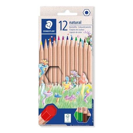 STAEDTLER Színes ceruza készlet, hatszögletű, STAEDTLER "Noris® natural 143N", 12 szín