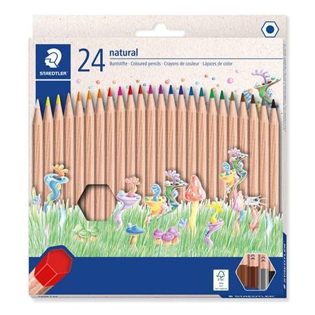 STAEDTLER Színes ceruza készlet, hatszögletű, STAEDTLER "Noris® natural 143N", 24 szín