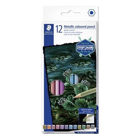 STAEDTLER Színes ceruza készlet, hatszögletű, STAEDTLER® "metallic 146M", 12 különböző metál szín