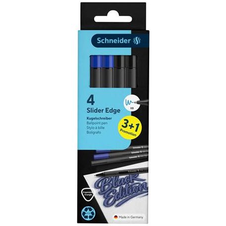 SCHNEIDER Golyóstoll készlet, 0,7 mm, kupakos, SCHNEIDER "Slider Edge XB", vegyes színek