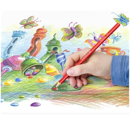 STAEDTLER Színes ceruza készlet, háromszögletű, fémdobozos, STAEDTLER "Ergo Soft 157", 36 különböző szín