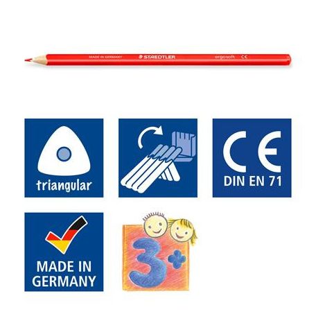 STAEDTLER Színes ceruza készlet, háromszögletű, STAEDTLER "Ergosoft® 157", 24 különböző szín